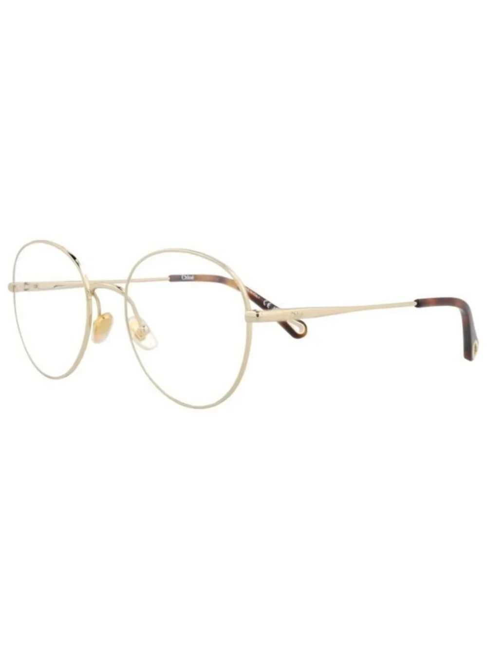 New Chloé Womens Round/Oval Gold Gold Transparent Fashion Designer Eyeglasses